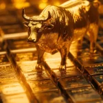 6 důvodů, proč bude cena zlata růst 6 důvodů, proč bude cena zlata růst. Na obrázku zlatý býk znázornující býčí trend