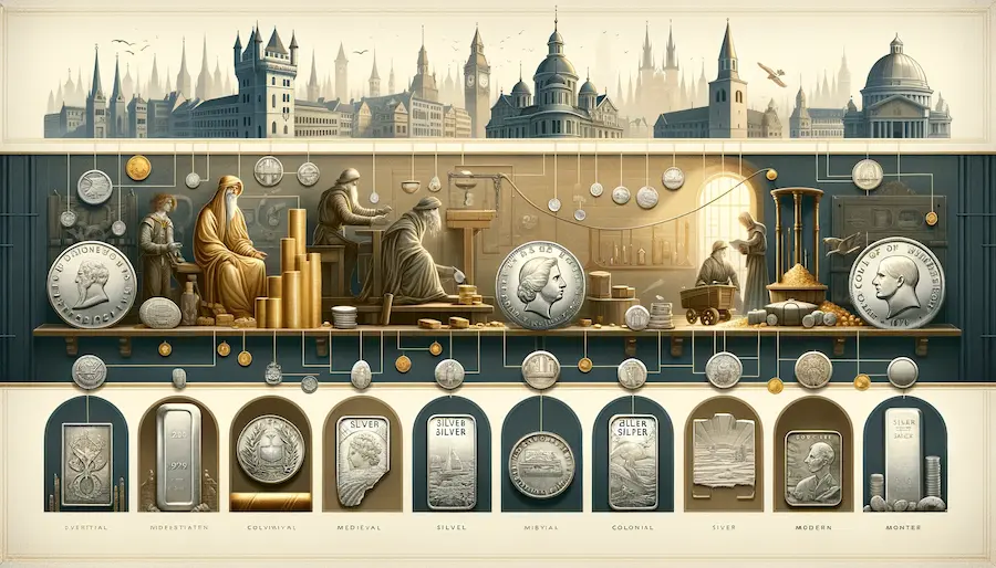 Stříbro jako platidlo - na obrázku je ukázaná historie